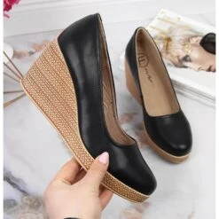 Escarpins Compensés En Cuir Noir Filippo DP3521 Le Noir