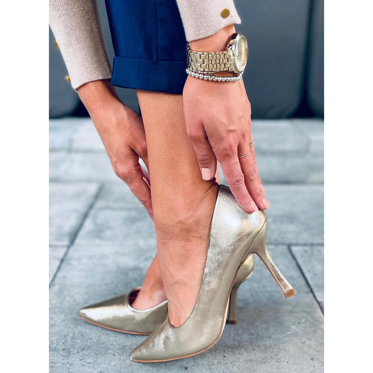 Escarpins Grain Femme Aurora Gold D'or â Image 3