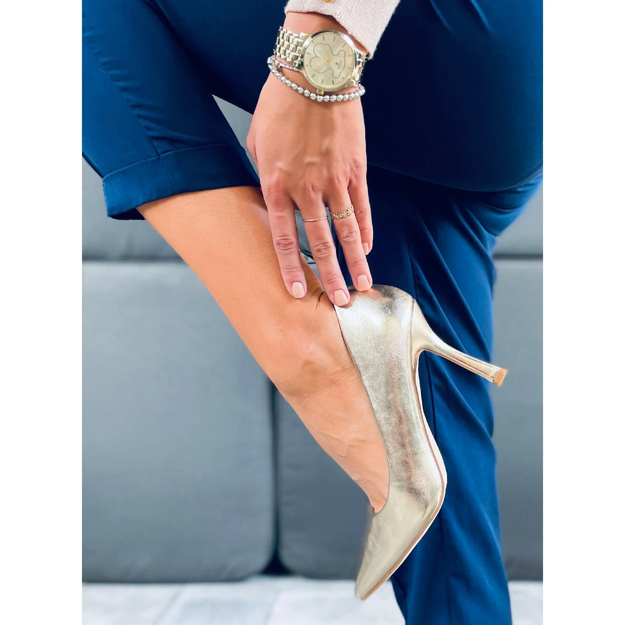 Escarpins Grain Femme Aurora Gold D'or â Image 5