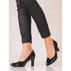 Escarpins Shelovet Noirs Laqués Pour Femmes Le Noir