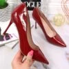 Escarpins Stilettos Laqués Rouge Vinceza