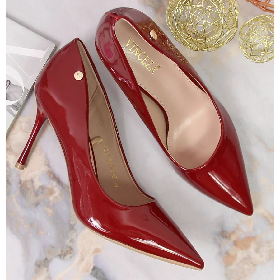 Escarpins Stilettos Laqués Rouge Vinceza – Image 2