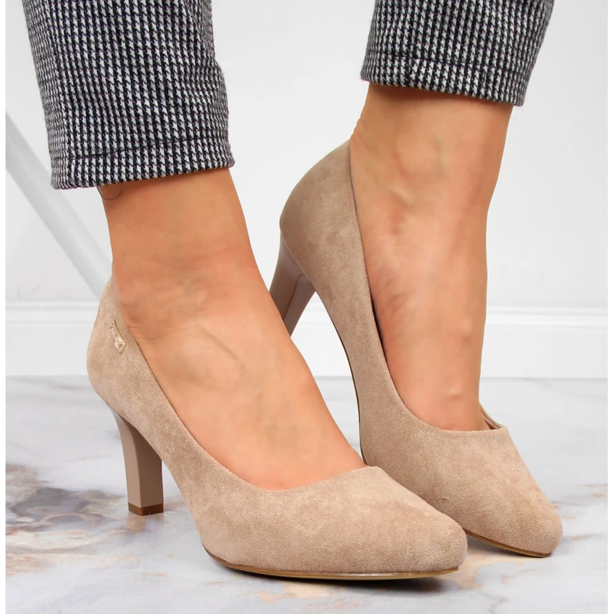 Escarpins Sur Le Poteau Daim Beige Sergio Leone – Image 4