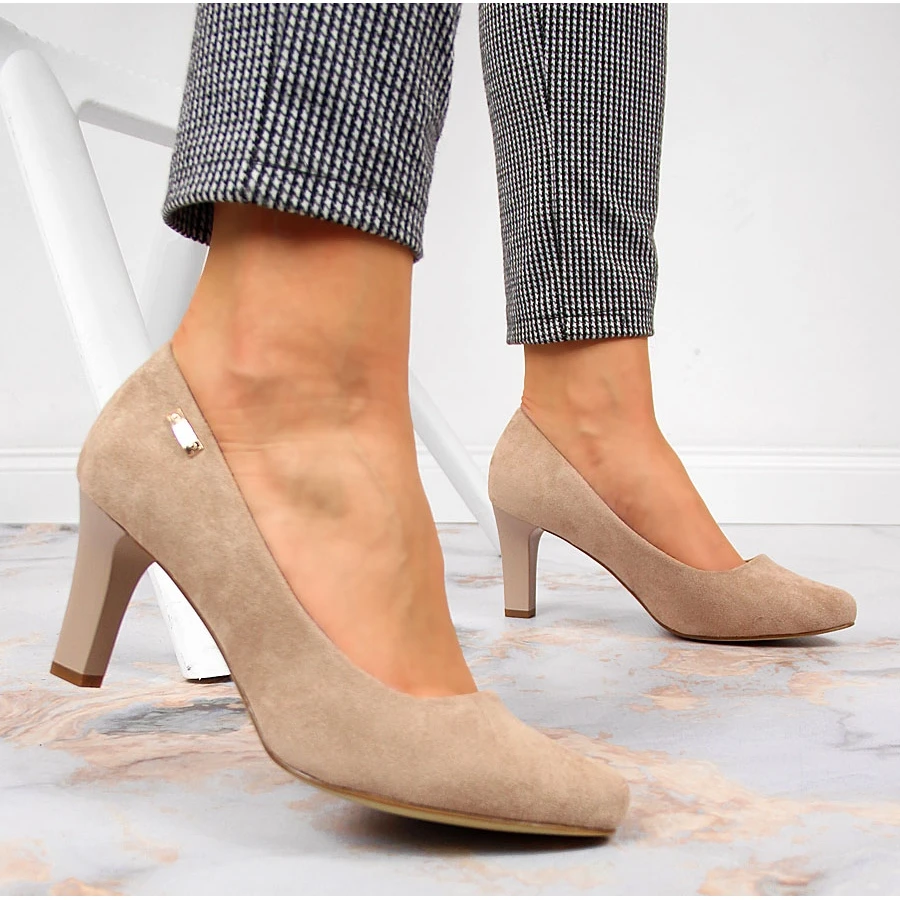 Escarpins Sur Le Poteau Daim Beige Sergio Leone – Image 5