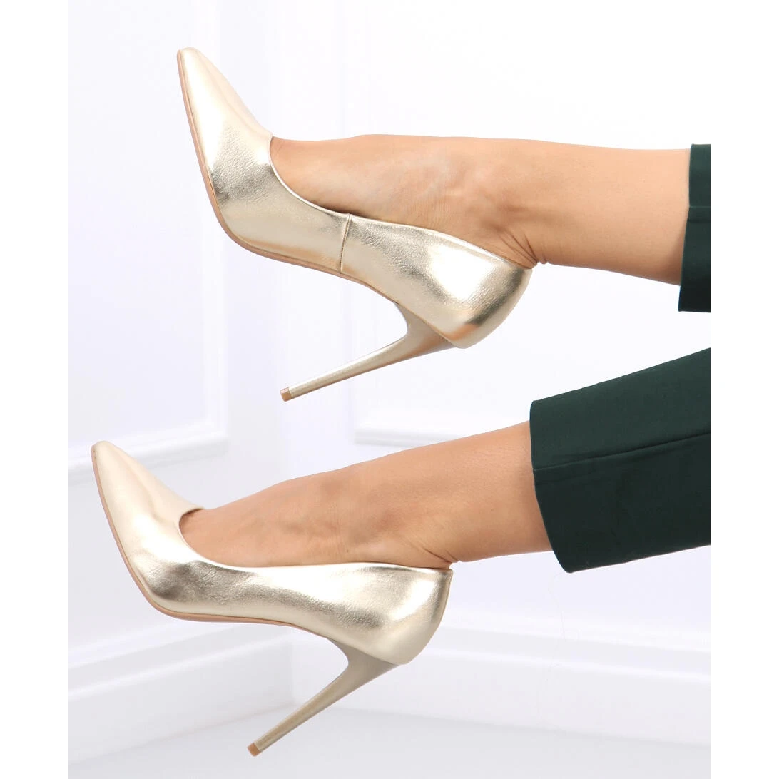 Escarpins Sur Un Talon Eva Gold D'or – Image 4