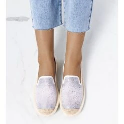 Espadrilles Blanches Avec Zircon Cubique Punter