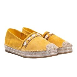 Espadrilles Moutarde Ă Coquillages Sea Side Jaune
