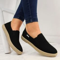 Espadrilles Noires Ă Enfiler Pour Femmes Big Star DD274017 Le Noir