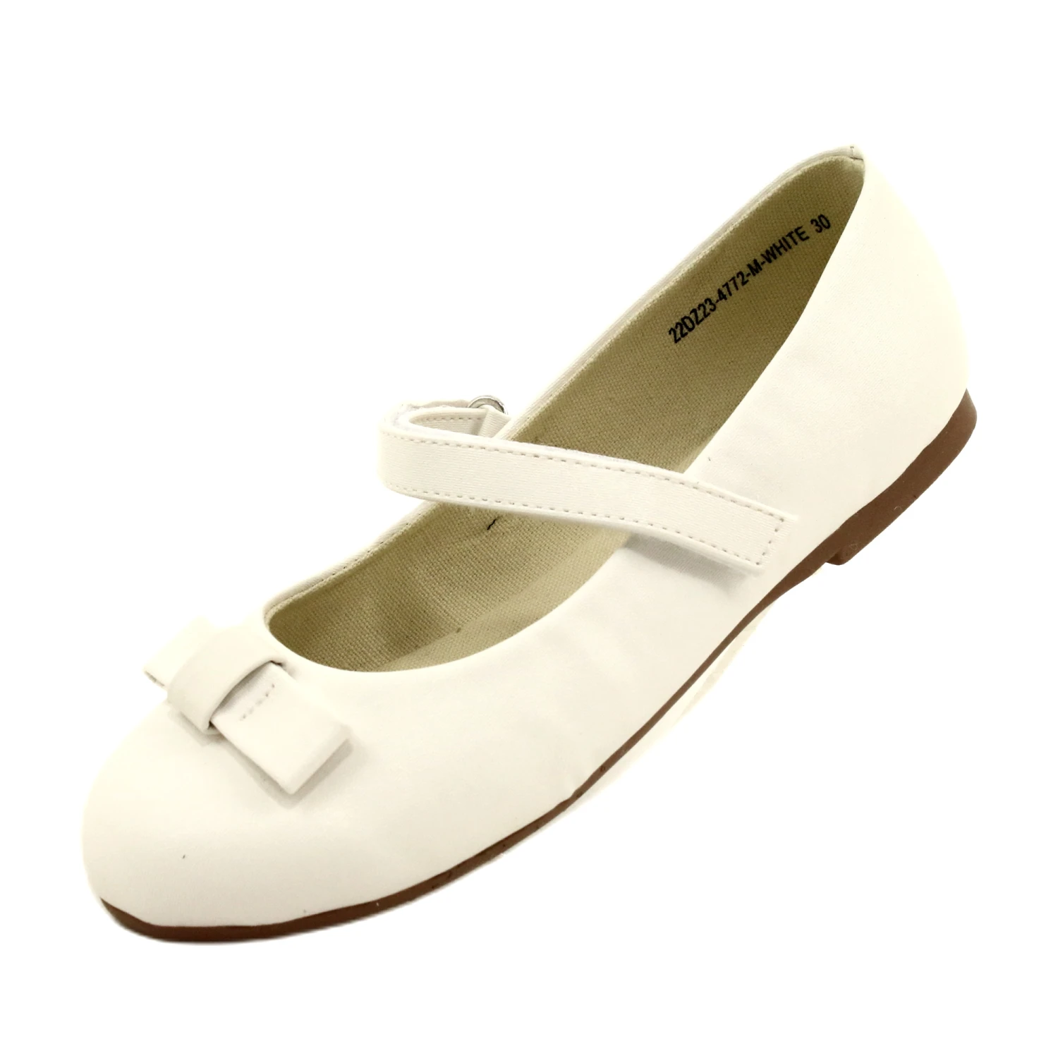 EVE Ballerines Avec Noeud Velcro MISSE Blanc Blanche – Image 3