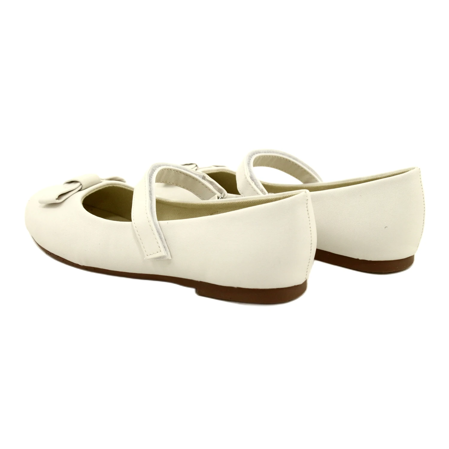EVE Ballerines Avec Noeud Velcro MISSE Blanc Blanche – Image 5