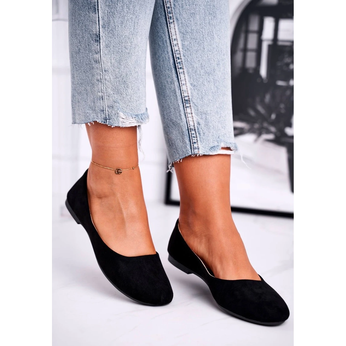EVE Ballerines Lasota En Daim Noir Pour Femmes Le Noir – Image 3
