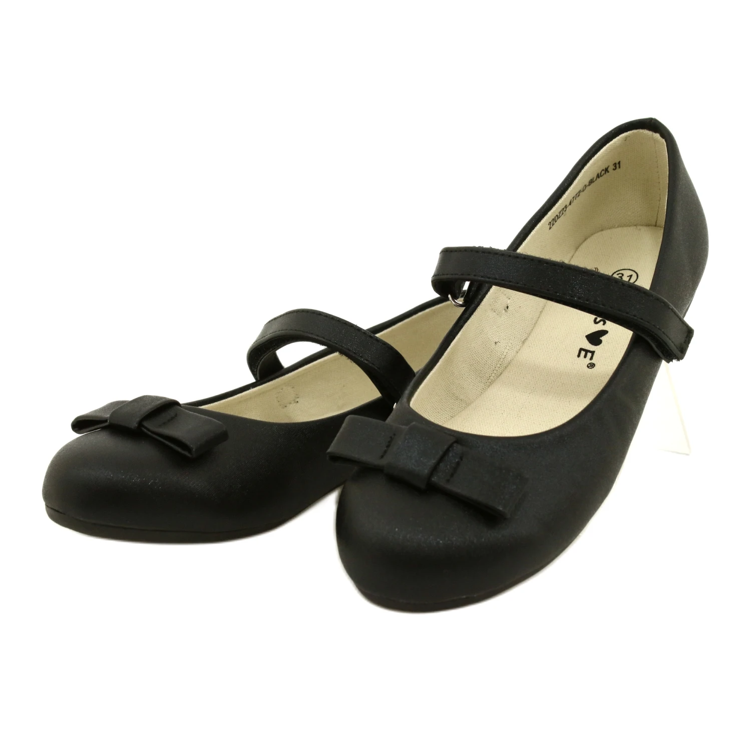 EVE Ballerines Noires Avec Noeud Velcro MISSE Le Noir – Image 2