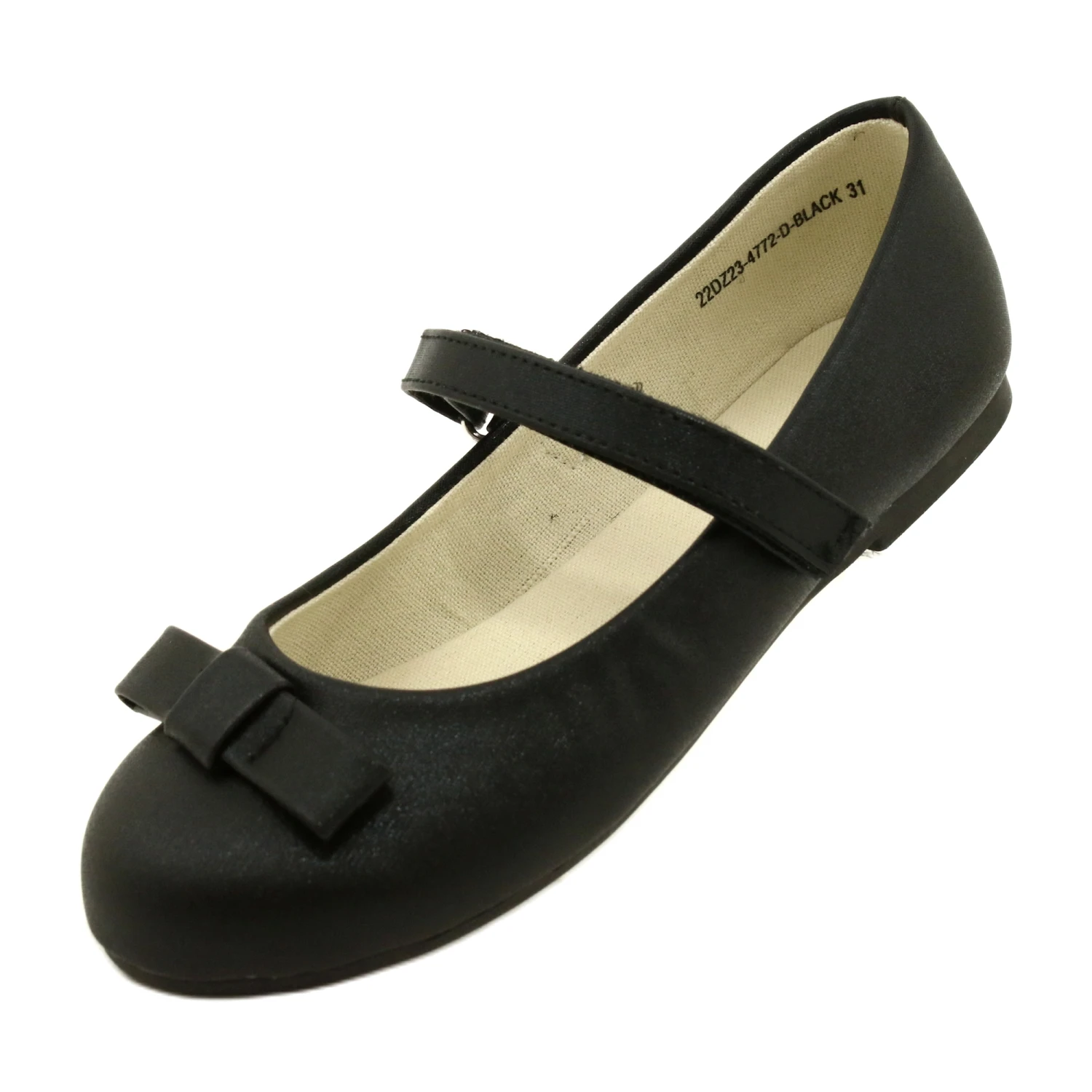 EVE Ballerines Noires Avec Noeud Velcro MISSE Le Noir – Image 3