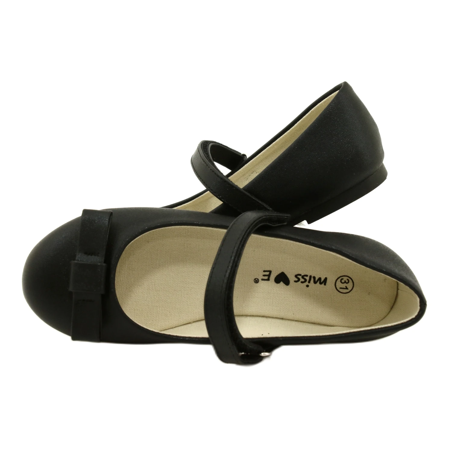 EVE Ballerines Noires Avec Noeud Velcro MISSE Le Noir – Image 4