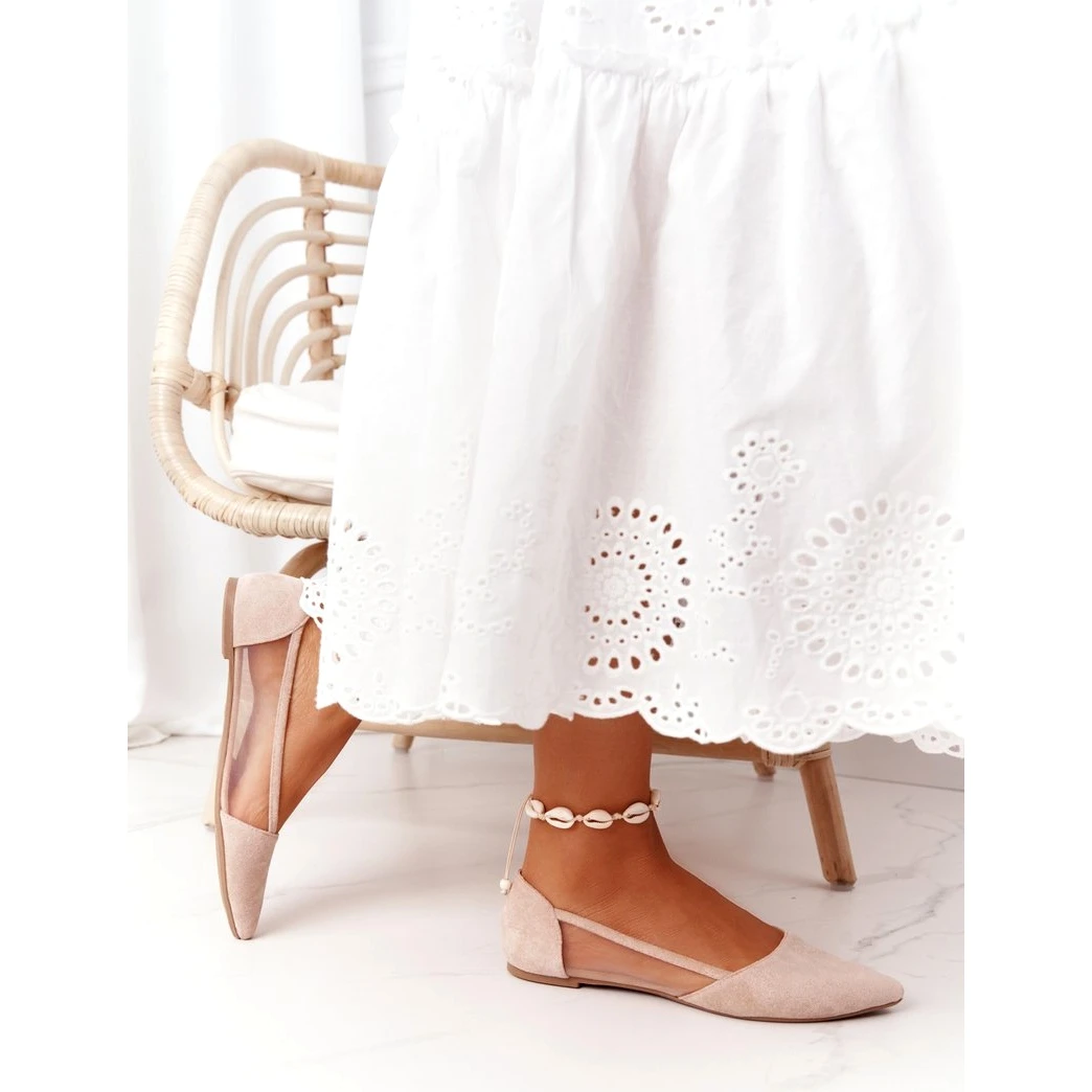 EVE Ballerines Spitz Avec Maille Beige 8BL71-2015 â Image 3