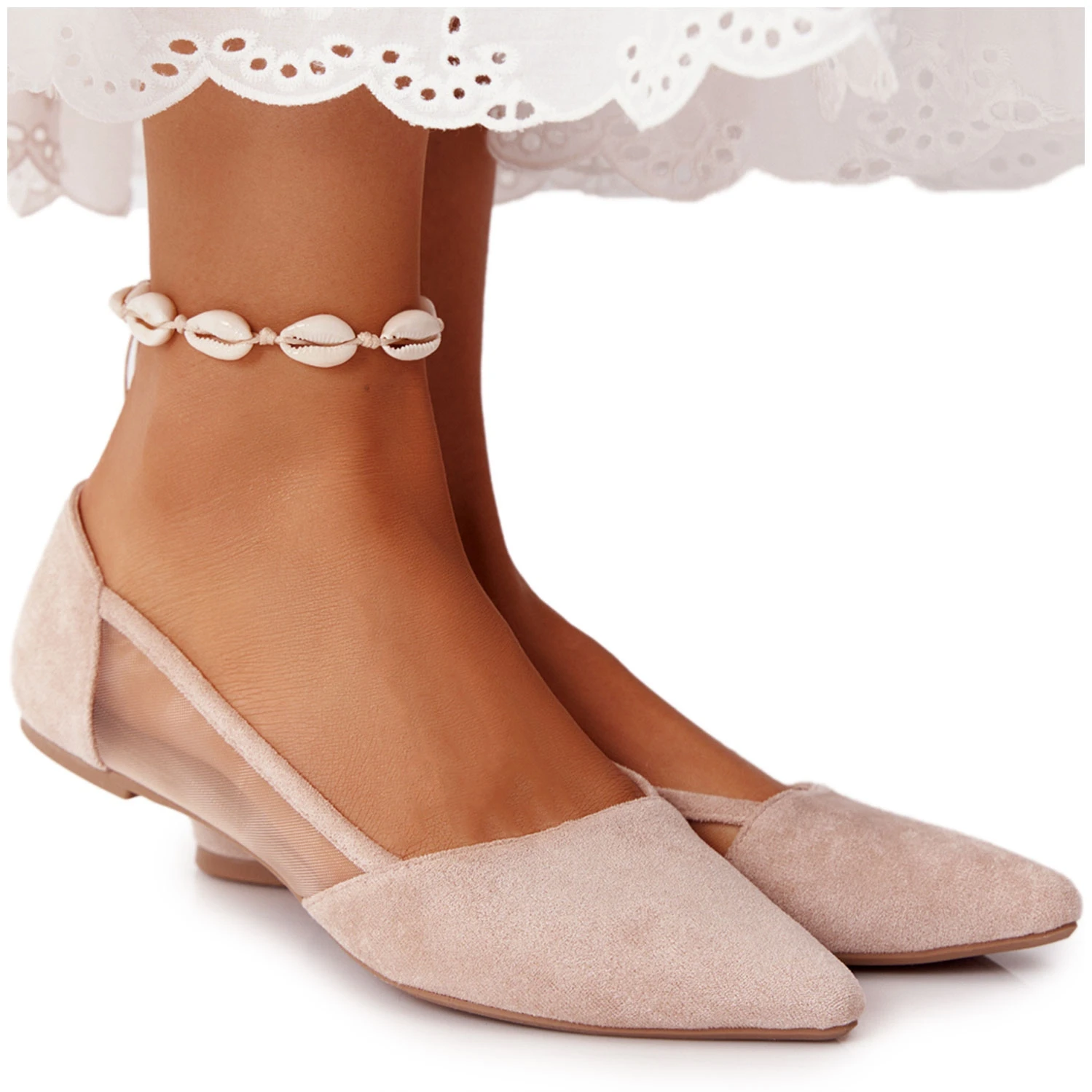 EVE Ballerines Spitz Avec Maille Beige 8BL71-2015 â Image 6