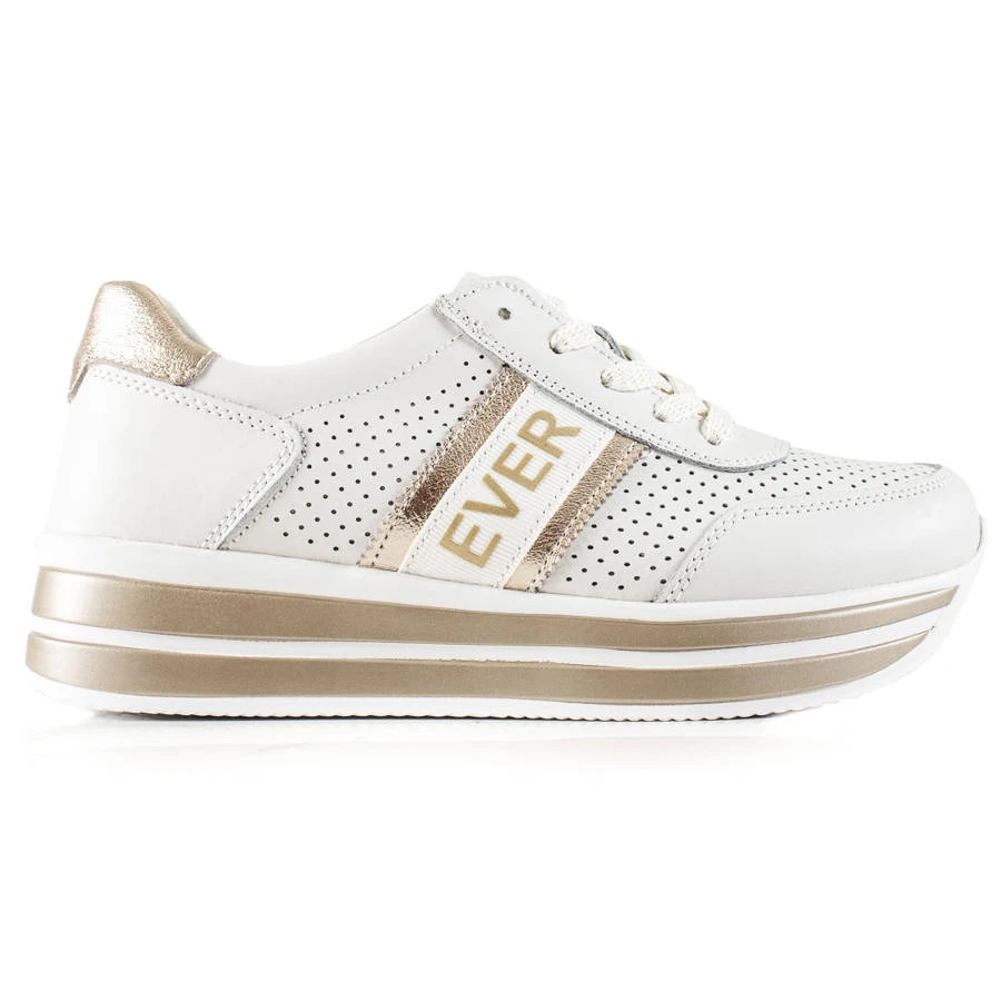 Ever Sports Chaussures Pour Femme Filippo DP1414 Blanc Et Or Blanche D'or