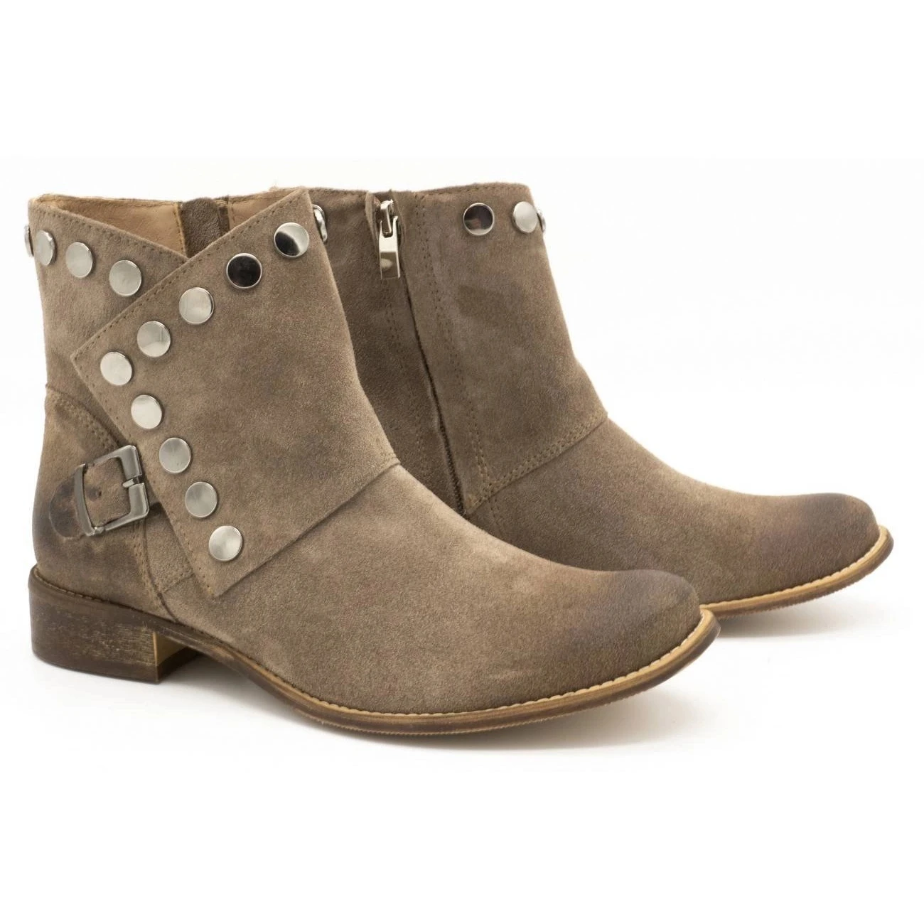 Exousite Boots Cuir Femme Clous 1198 Gris – Image 3
