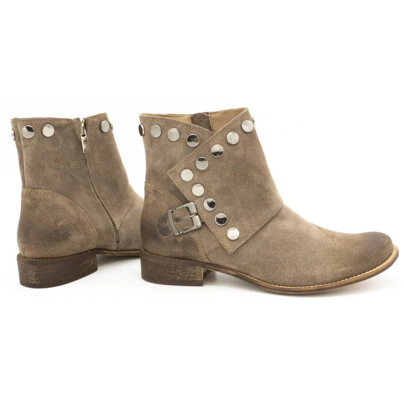 Exousite Boots Cuir Femme Clous 1198 Gris – Image 5