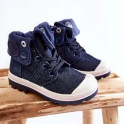 FB3 Baskets Montantes Enfant Bleu Marine Tobby