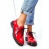Femme Oxfords Maciejka 04087-08 Chaussures En Cuir Rouge