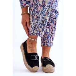 FI1 Espadrilles Plateforme Classiques Femme Noir Maurine Le Noir