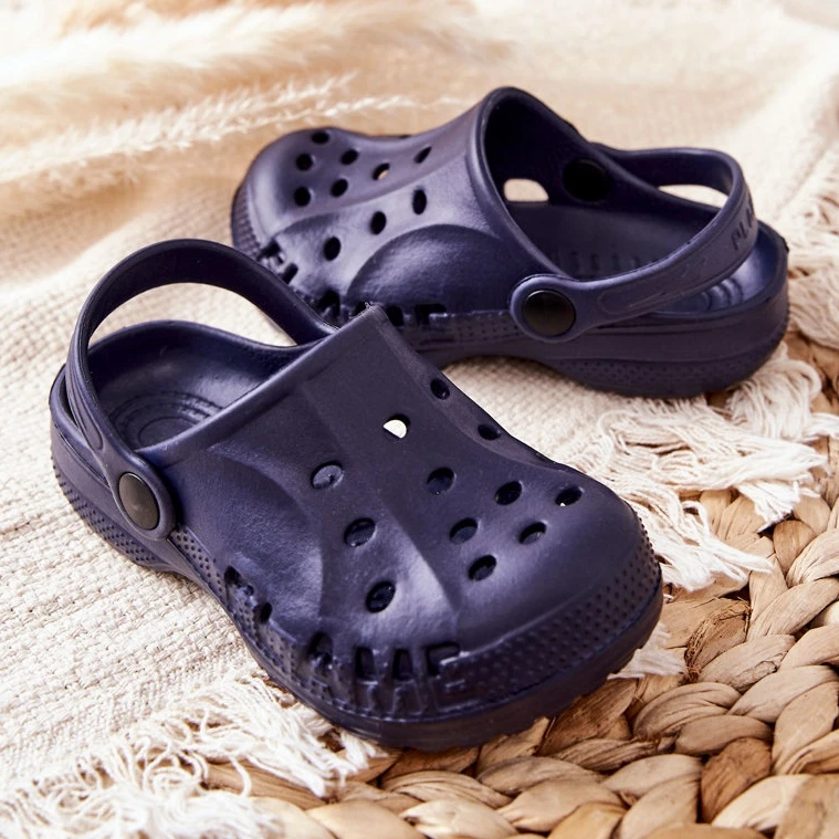 Flameshoes Chaussons Maison Enfant Crocs Bleu Marine – Image 2