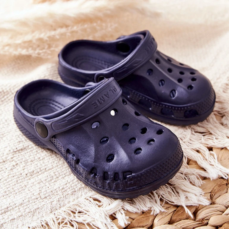Flameshoes Chaussons Maison Enfant Crocs Bleu Marine – Image 3