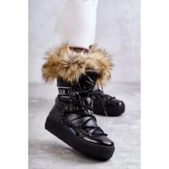 FM1 Bottes De Neige à Lacets Pour Femmes Noir Santero Le Noir