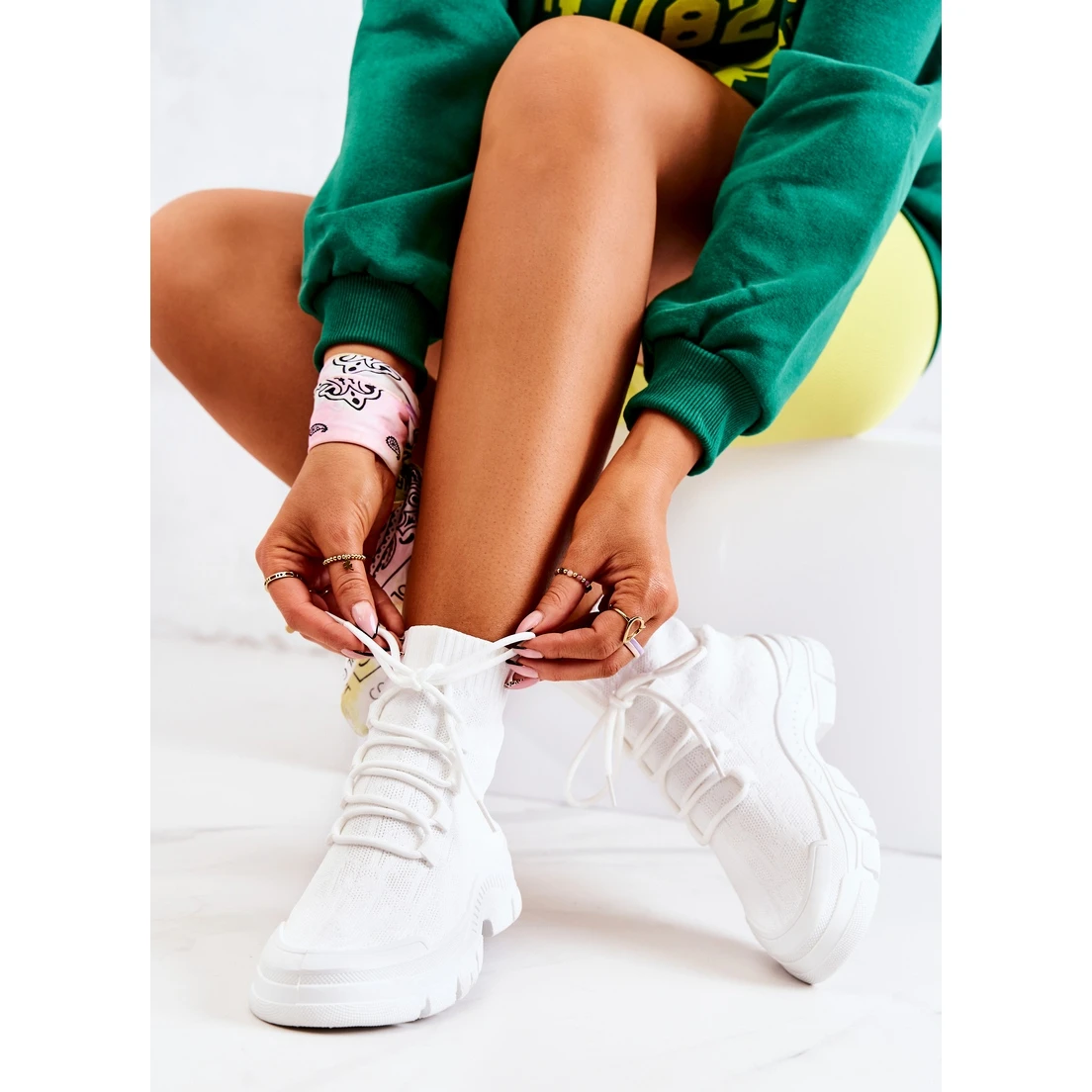 FM1 Chaussettes De Sport Blanches Kimberly – Image 6