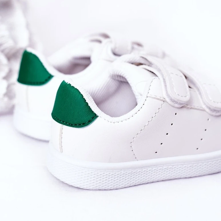 FR1 Baskets Blanches Et Vertes Pour Enfants California Avec Velcro – Image 4