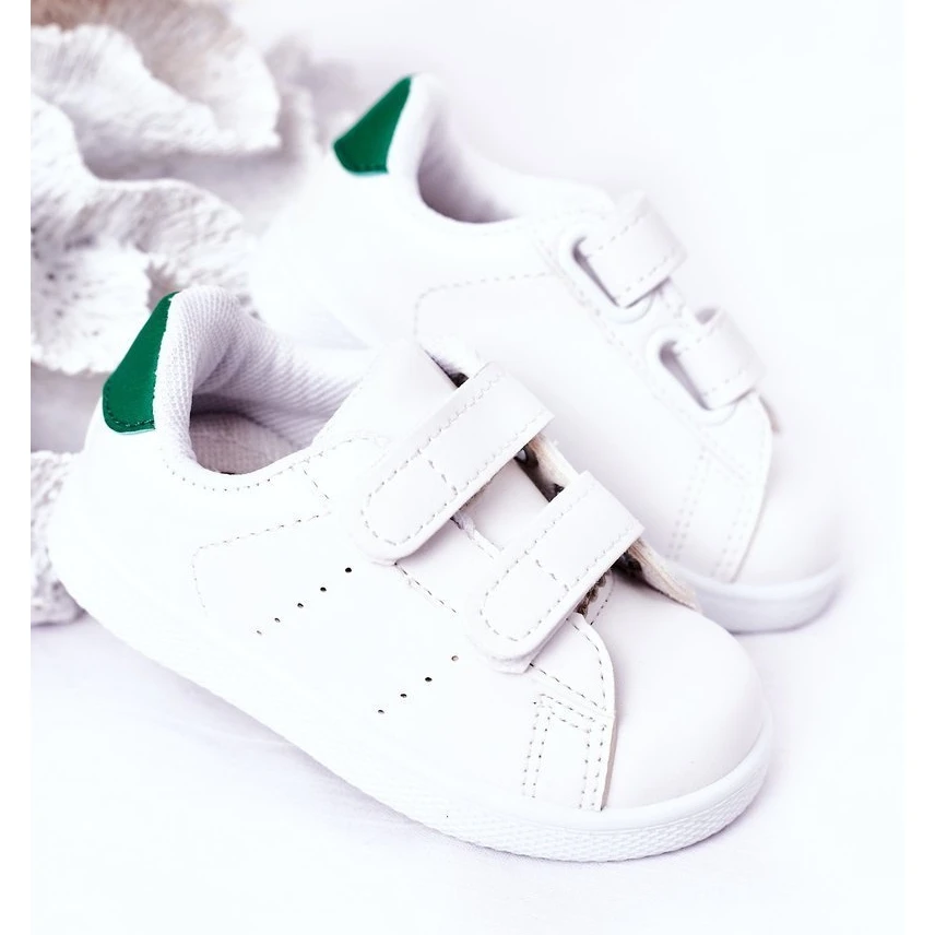 FR1 Baskets Blanches Et Vertes Pour Enfants California Avec Velcro – Image 5