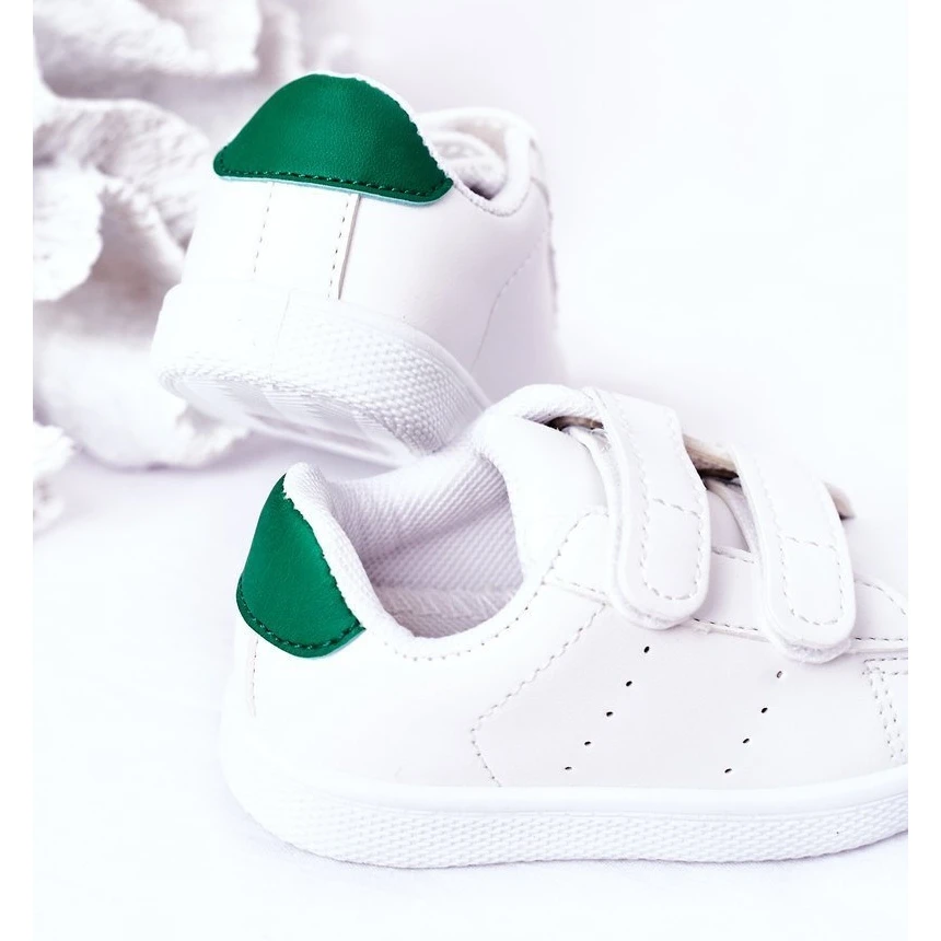 FR1 Baskets Blanches Et Vertes Pour Enfants California Avec Velcro – Image 6