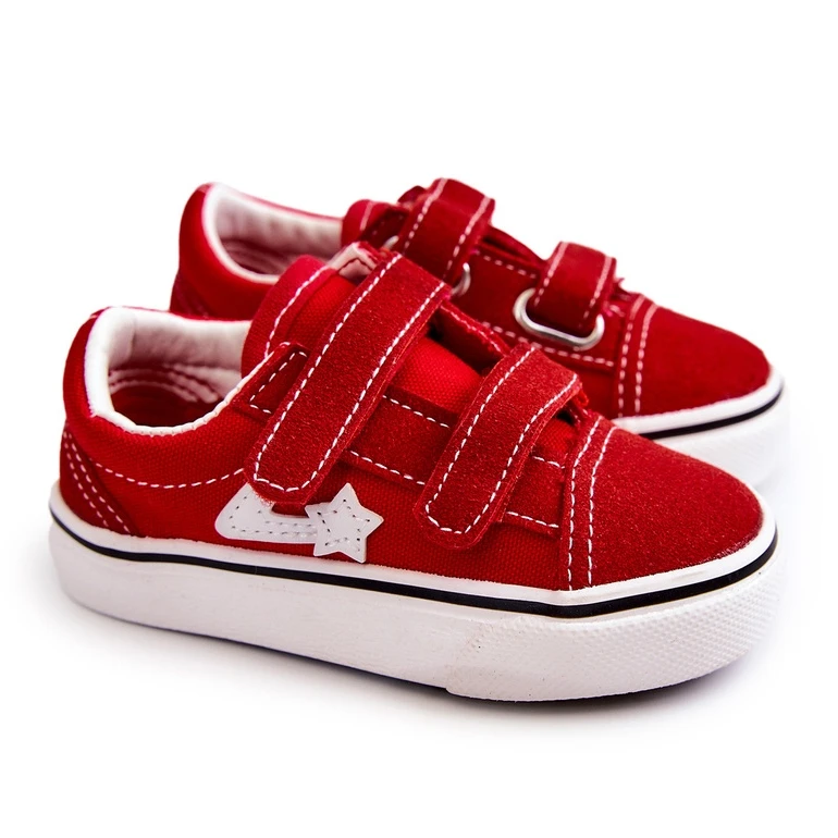 FR1 Baskets Classiques Enfant Rouge Phiris Velcro – Image 5