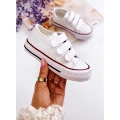 FR1 Baskets Enfant Avec Velcro Bernie Blanc Blanche