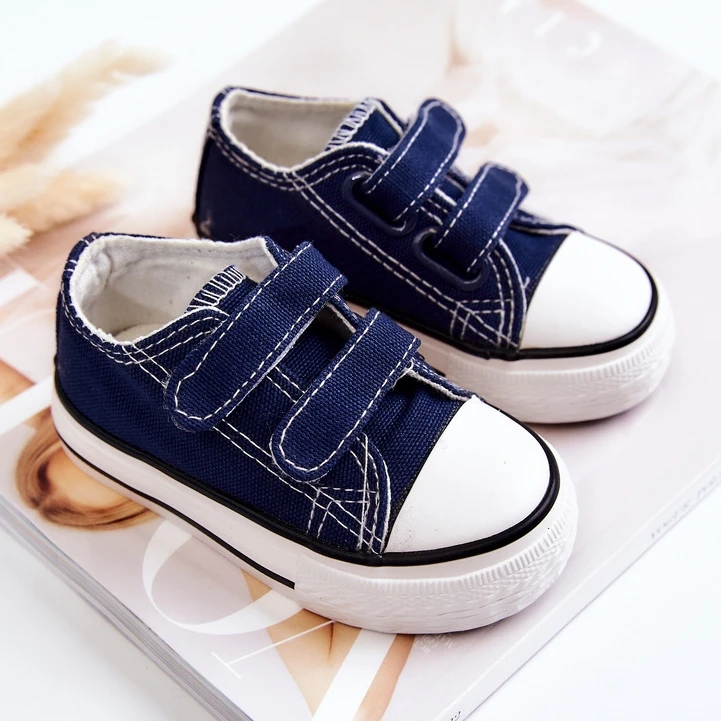 FR1 Baskets Enfant Avec Velcro Bleu Marine Bernie – Image 5