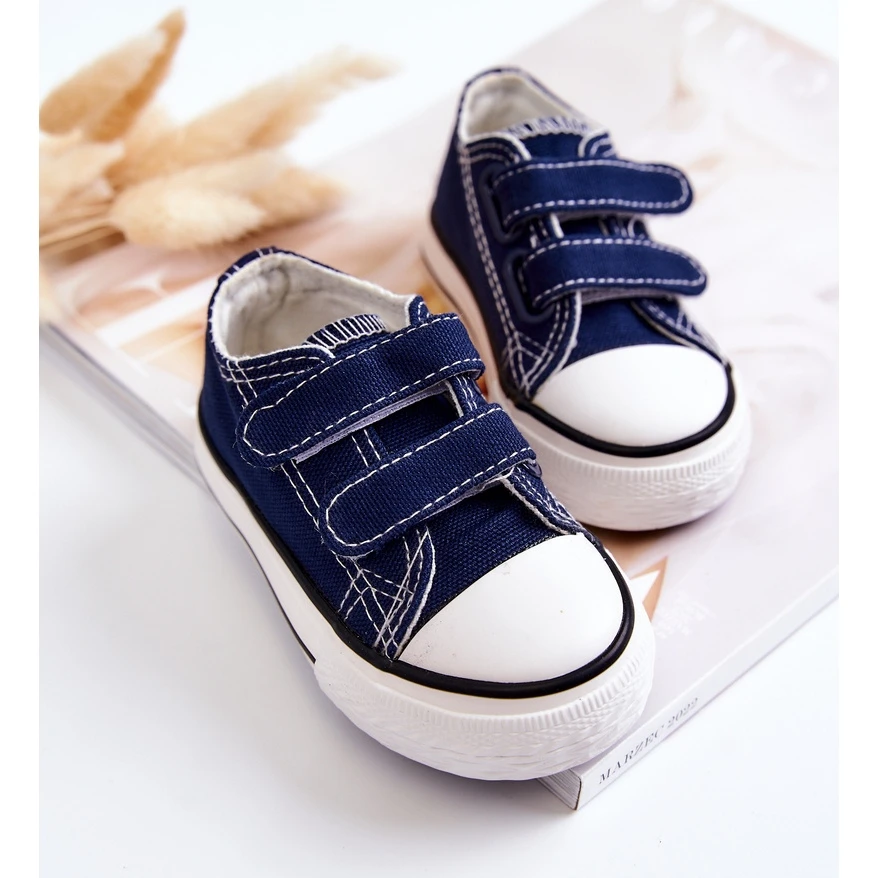 FR1 Baskets Enfant Avec Velcro Bleu Marine Bernie – Image 6