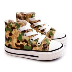 FR1 Baskets Montantes Enfant Beige-Vert Filemon