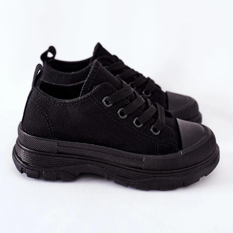 FR1 Baskets Noires Pour Enfants Travel Time Le Noir – Image 3