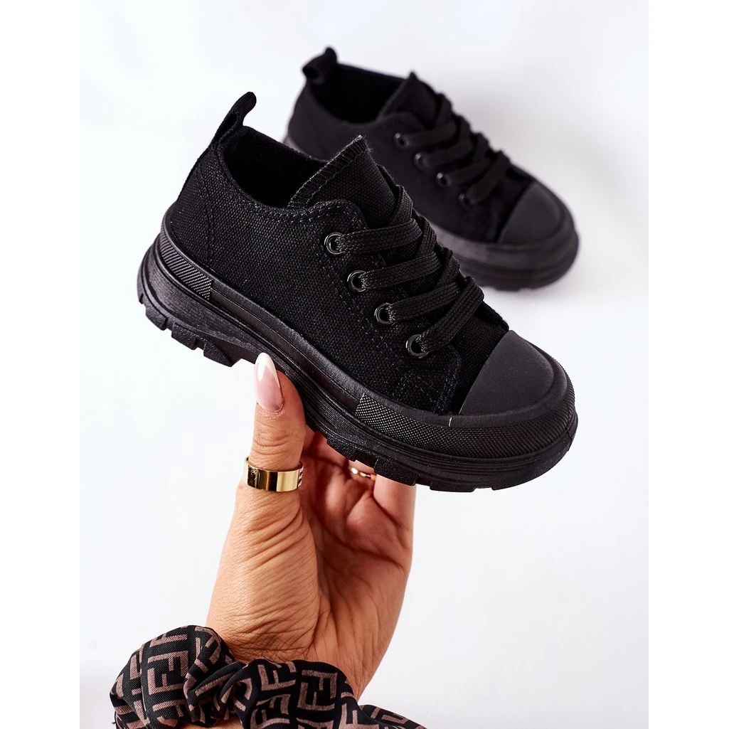 FR1 Baskets Noires Pour Enfants Travel Time Le Noir – Image 4