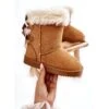 FR1 Bottes Chaudes Pour Enfants Avec Nœuds Bottes De Neige Funky Beiges