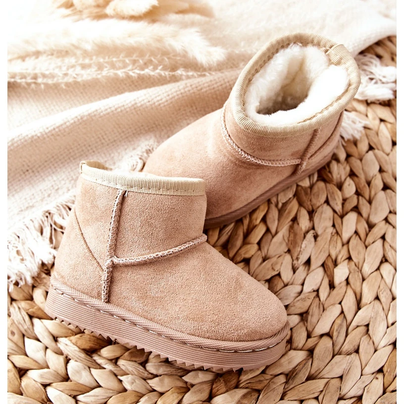 FR1 Bottes De Neige Chaudes Pour Enfants Beige Gooby – Image 3