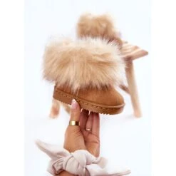 FR1 Bottes De Neige Enfant Avec Fourrure Marron Clair Ariana Brun