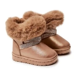 FR1 Bottes De Neige Pour Enfants Avec Cubic Zirconia Golden Hollee D'or D'or