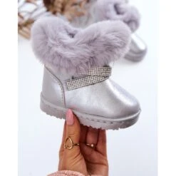 FR1 Bottes De Neige Silver Hollee Pour Enfants Avec Zircons Cubiques ['argent'] Gris