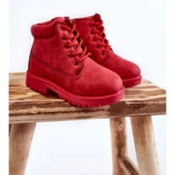 FR1 Bottes De Trappeur Pour Enfant Avec Fermeture éclair Rouge Dexter