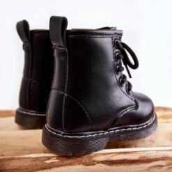 FR1 Bottes En Cuir Pour Enfants Avec Fermeture Éclair Noir Omua Le Noir