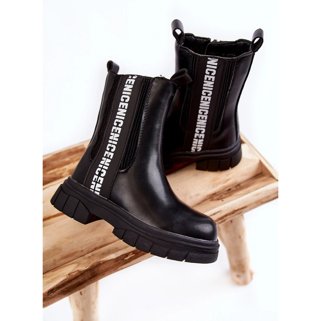 FR1 Bottes Hautes Chaudes Enfant Noir Kimmy Le Noir – Image 2