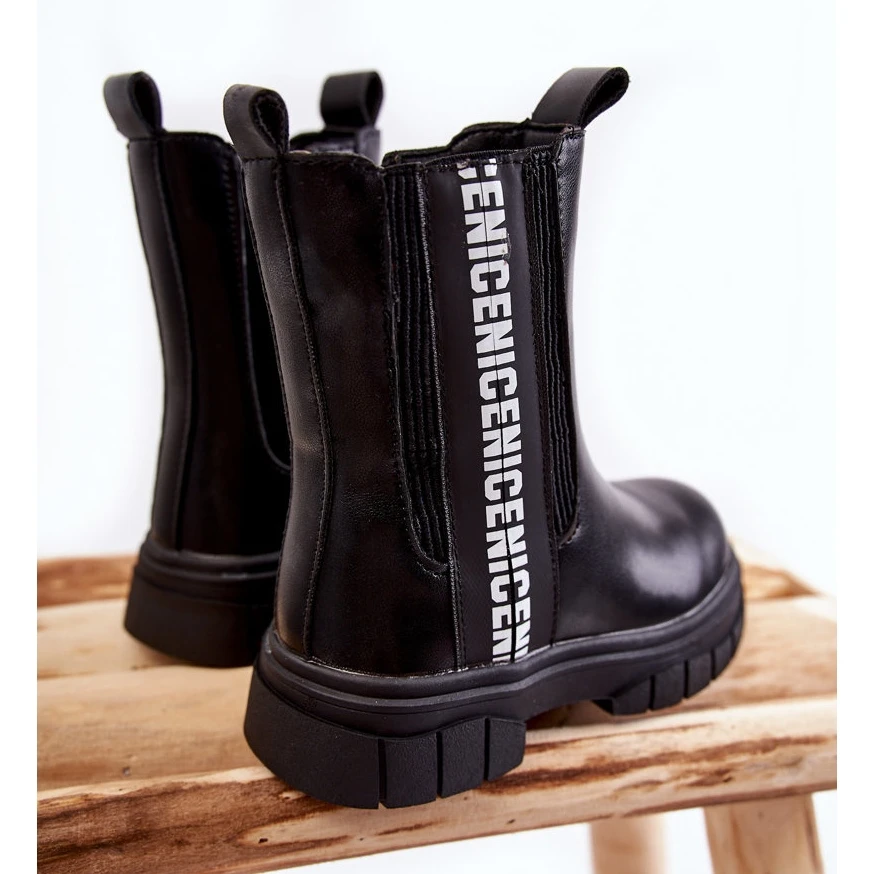 FR1 Bottes Hautes Chaudes Enfant Noir Kimmy Le Noir – Image 4