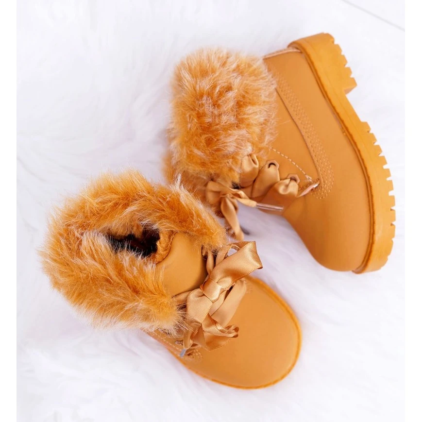 FR1 Bottes Trappeurs Enfant Chauffées Avec Fourrure Camel Tesoro Brun – Image 3